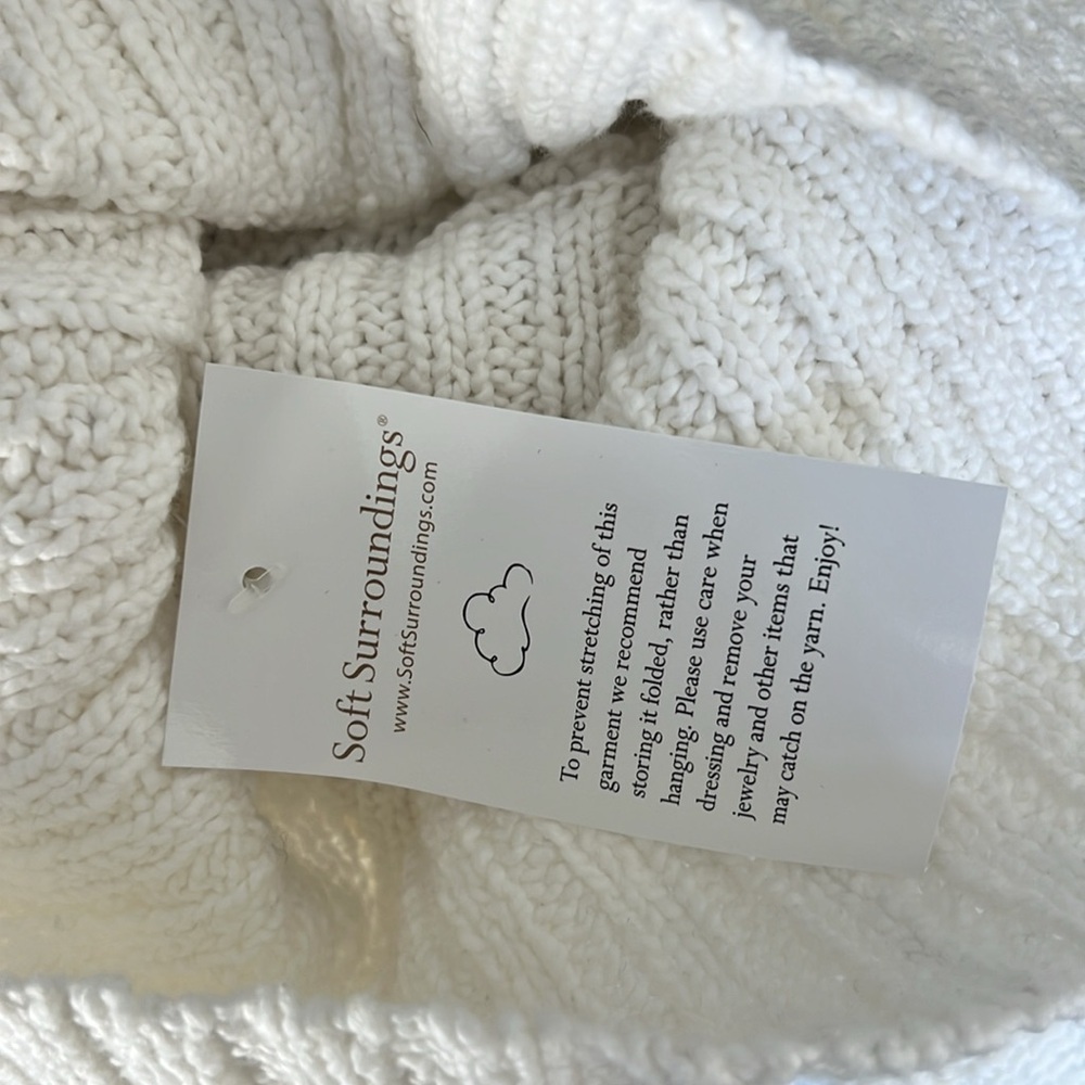 NWT Soft Surroundings Paola Cream Knit Cowl Neck Tunic Vest Size Large - Picture 8 of 8